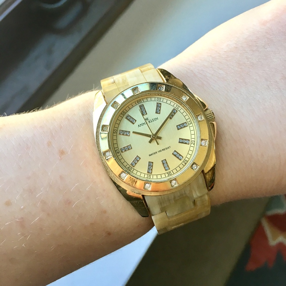 Ann Klein Ivory Boyfriend Watch